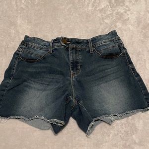 THORN Curvy Fit Shorts, Dark Wash, 4 inch inseam